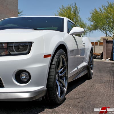 20 inch Staggered Variant Krypton Super Black Chrome (Cold Forged) on a 2011 Chevy Camaro SS w/ Specs