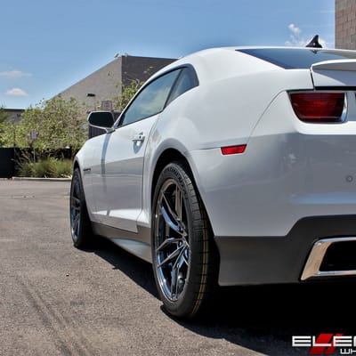 20 inch Staggered Variant Krypton Super Black Chrome (Cold Forged) on a 2011 Chevy Camaro SS w/ Specs