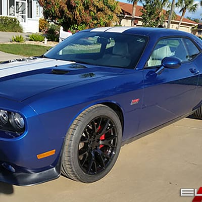 20 inch Staggered Hellcat Replica Wheels Gloss Black on a 2011 Dodge Challenger SRT w/ Specs