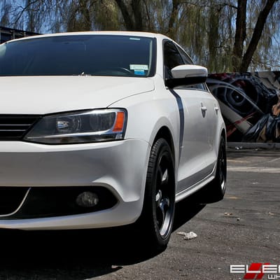 17x8 Motegi MR131 Satin Black on a 2011 Volkswagen Jetta w/ Specs