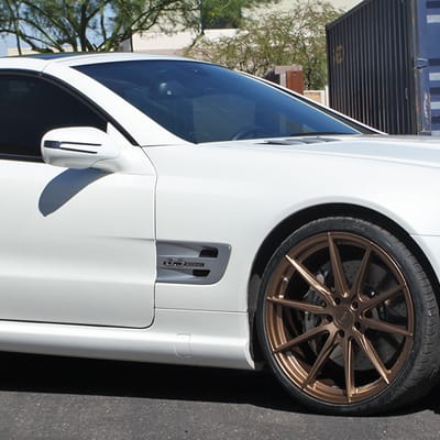 20 inch Staggered Vertini RF1.1 Matte Bronze on a 11 Mercedes SL63 w/ Specs