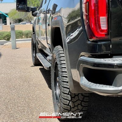 20 inch KMC KM544 Mesa in Satin Black on a 2020 GMC Sierra 2500
