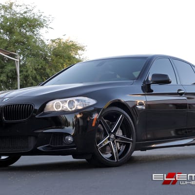 20 inch MRR HR6 Black on 2012 BMW 5 Series 535i w/ Specs