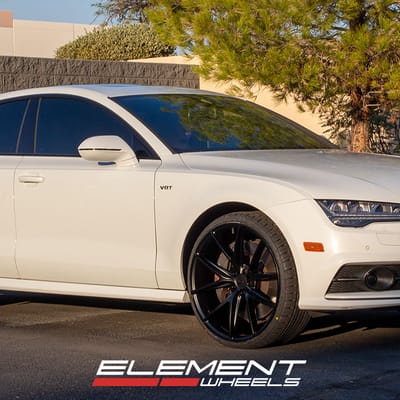 22 inch Niche Misano Satin Black M117 on a 2016 Audi S7