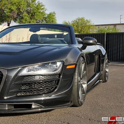 20 inch Staggered Variant Argon Brushed Titanium (Flow Forged) on a 2012 Audi R8 w/ Specs