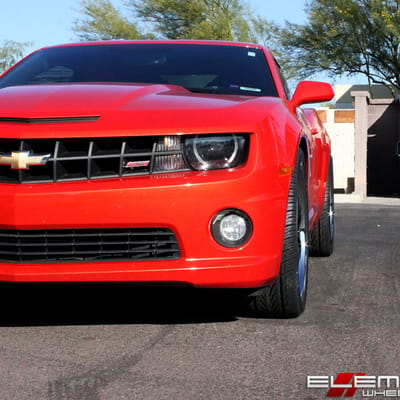 22 inch Staggered Gianna Blitz Chrome w/ 2 Prong Black Inserts on a 2012 Chevrolet Camaro SS w/ Specs