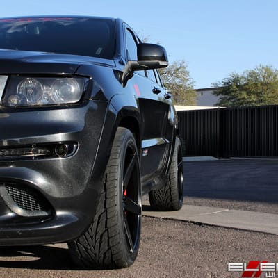 22x10.5 Zenetti Baron Satin Black on a 2012 Jeep Grand Cherokee SRT8 w/ Specs