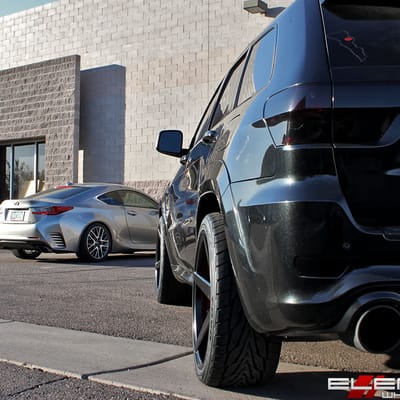 22x10.5 Zenetti Baron Satin Black on a 2012 Jeep Grand Cherokee SRT8 w/ Specs