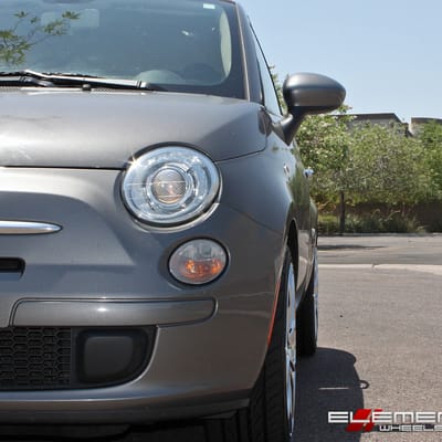 17x7.5 Lexani LX4 Lust Chrome on a 2012 Fiat 500 w/ Specs