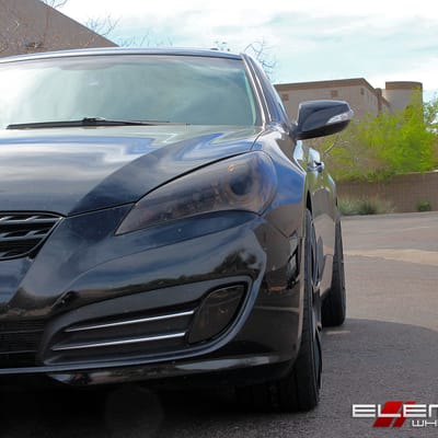 20 inch Staggered Niche Misano Satin Black On a 2012 Hyundai Genesis Coupe w/ Specs