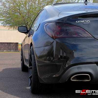 20 inch Staggered Niche Misano Satin Black On a 2012 Hyundai Genesis Coupe w/ Specs