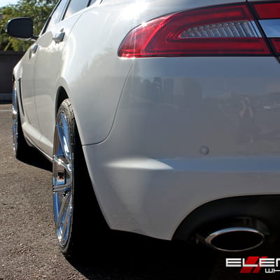 20 in staggered Lexani Gravity Full Chrome on a 2012 Jaguar XF w/ Specs