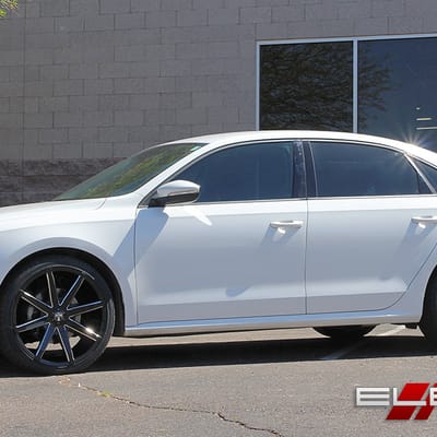 20 inch DUB Push Gloss Black/Milled Accents on 2012 VW Passat w/ Specs