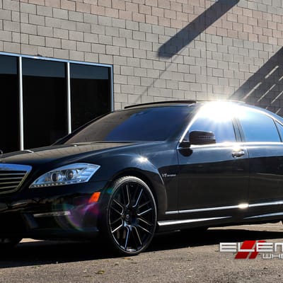22 inch Staggered Lexani CSS8 Black Milled on 2012 Mercedes Benz S63 w/ Specs