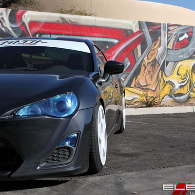 17x9 Fifteen52 Tarmac Rally White on a 2013 Scion FR-S w/ Specs