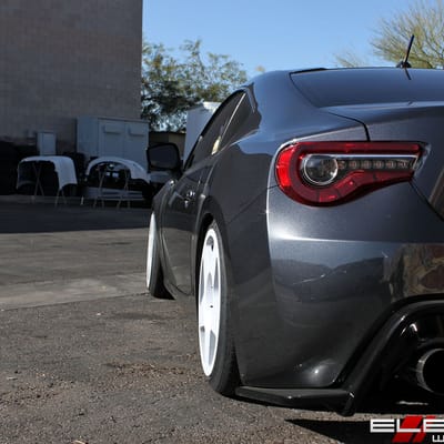 17x9 Fifteen52 Tarmac Rally White on a 2013 Scion FR-S w/ Specs
