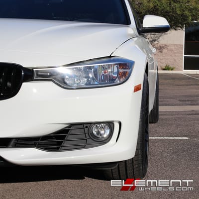 19 inch staggered Ground Force GF07 Gloss Black on 2013 BMW 3 Series w/ Specs
