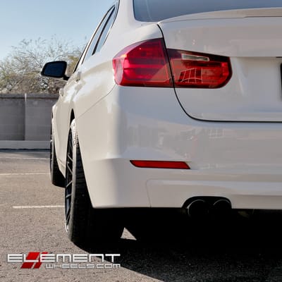 19 inch staggered Ground Force GF07 Gloss Black on 2013 BMW 3 Series w/ Specs