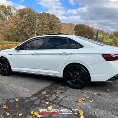 19 Inch Savini SV-F6 Gloss Black w/ Double Dark Tint on a 2022 Volkswagen Jetta