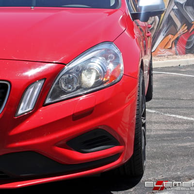 19x8.5 TSW Sprint Gloss Black w/ Mirror Cut Face on a 2013 Volvo S60 w/ Specs