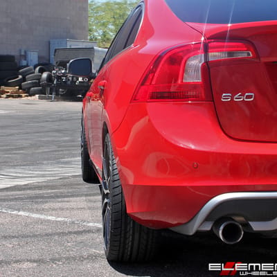19x8.5 TSW Sprint Gloss Black w/ Mirror Cut Face on a 2013 Volvo S60 w/ Specs