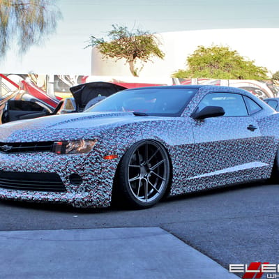 20 inch Staggered Ferrada Forge-8 FR8 Matte Graphite on a 2014 Chevy Camaro w/ Specs