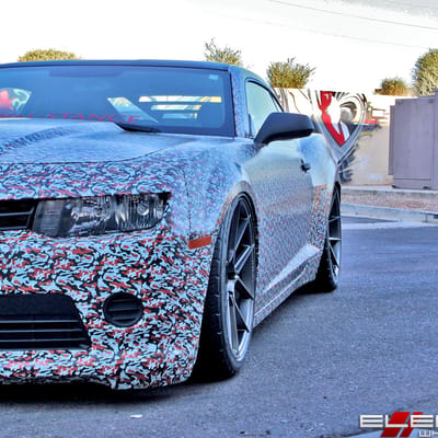 20 inch Staggered Ferrada Forge-8 FR8 Matte Graphite on a 2014 Chevy Camaro w/ Specs