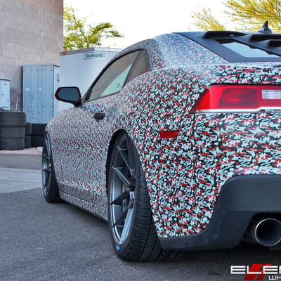 20 inch Staggered Ferrada Forge-8 FR8 Matte Graphite on a 2014 Chevy Camaro w/ Specs