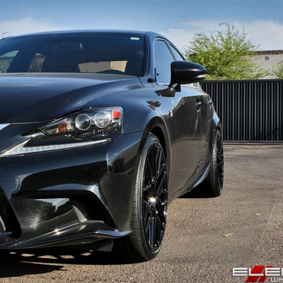 20 inch Staggered Rohana RFX10 Gloss Black on a 2014 Lexus IS 350 w/ Specs