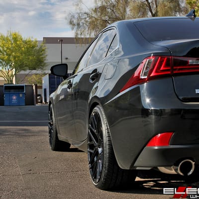 20 inch Staggered Rohana RFX10 Gloss Black on a 2014 Lexus IS 350 w/ Specs