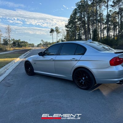 Staggered 19 Inch Avant Garde M359 in Matte Black on a 2011 BMW 328I