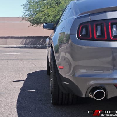 20 inch staggered Niche Targa Black/Machined w/Tint on a 2014 Ford Mustang w/ Specs