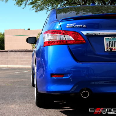 19x8.5 Black Di Forza BM-11 Brushed Silver on 2014 Nissan Sentra w/ Specs