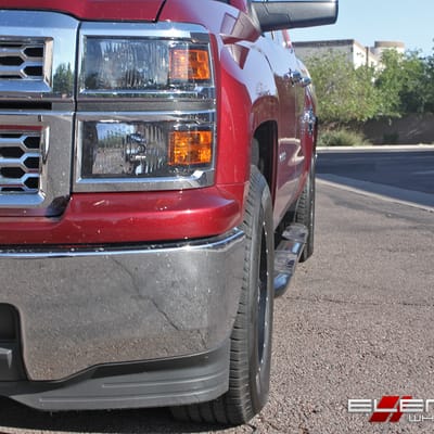 17x9 Fuel Off-Road Throttle Matte Black w/ Machined Accent on a 2014 Chevy Silverado 1500 w/ Specs