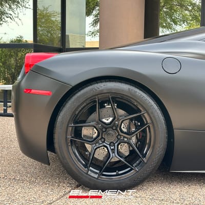 20 inch Rohana RFX11 Gloss Black On 2011 Ferrari 458 w/ Carbon Ceramic Brakes
