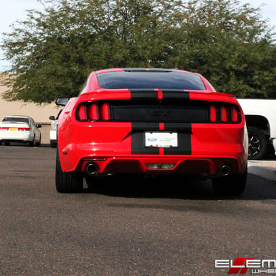 20x10 Rotiform BLQ All Matte Black R112 on a 15 Ford Mustang 5.0 w/ Specs
