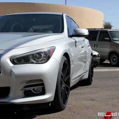 20 inch Staggered Variant Alloy Argon Piano Black (Rotary Forged) on a 2015 Infiniti Q50 RWD w/ Specs