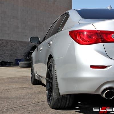 20 inch Staggered Variant Alloy Argon Piano Black (Rotary Forged) on a 2015 Infiniti Q50 RWD w/ Specs