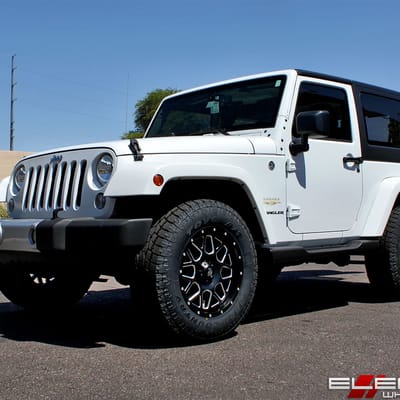 18x9 XD Series XD820 Grenade Satin Black w/ Milled Edges on a 2015 Jeep Wrangler w/ Specs
