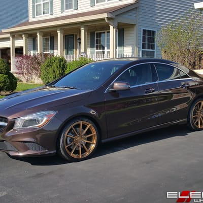 19x8.5 Vertini RF1.1 Brushed Bronze on a 2015 Mercedes Benz CLA250 w/ Specs
