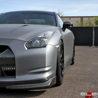 20 inch Staggered Variant Argon Gloss Piano Black (Flow Forged) on a 2015 Nissan GTR w/ Specs