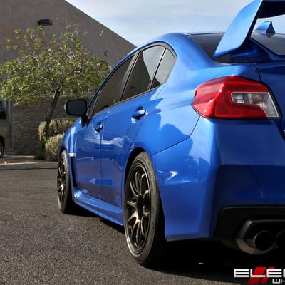 18x9.5 Bavar Racing BV03 Gloss Bronze on a 2015 Subaru WRX STI w/ Specs