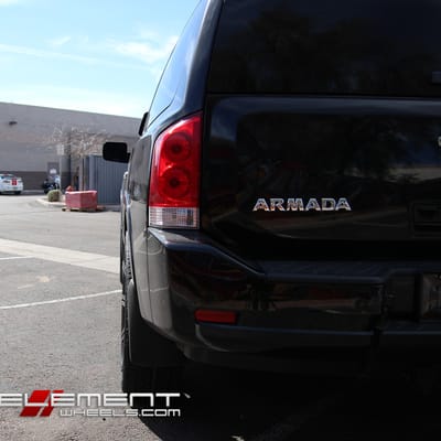 26 inch 2 Crave No-47 Gloss Black w/ Machine Accents on 2015 Nissan Armada w/ Specs