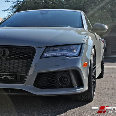 21x10.5 Rohana RFX10 All Gloss Black on a 2015 Audi RS7 w/ Specs