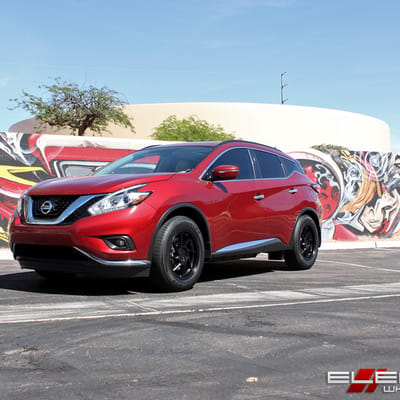18x8.5 Niche Kumo all matte black M176 on a 2015 Nissan Murano w/ Specs