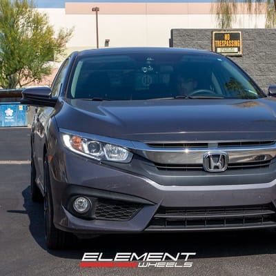 18 inch TSW Sebring Matte Black on a 2017 Honda Civic EX-T