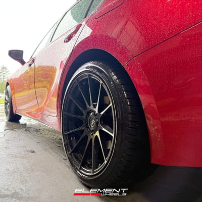 Staggered 19 inch MRR Ground Force GF6 in Gloss Black on a 2024 Lexus IS 350 F Sport AWD