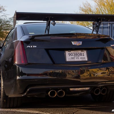 19 inch Staggered Variant Radon Gloss Piano Black on a 2016 Cadillac ATS-V