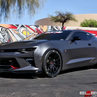 20 inch Staggered Variant Argon Gloss Piano Black (Flow Forged) on a 2016 Chevy Camaro SS w/ Specs