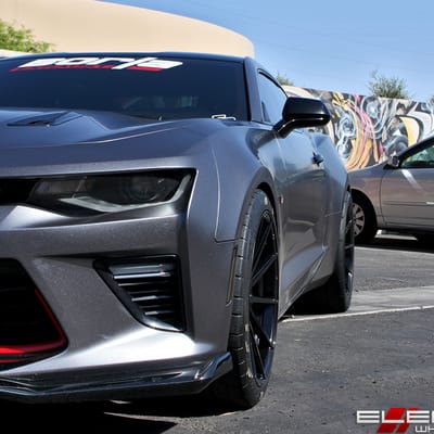 20 inch Staggered Variant Argon Gloss Piano Black (Flow Forged) on a 2016 Chevy Camaro SS w/ Specs